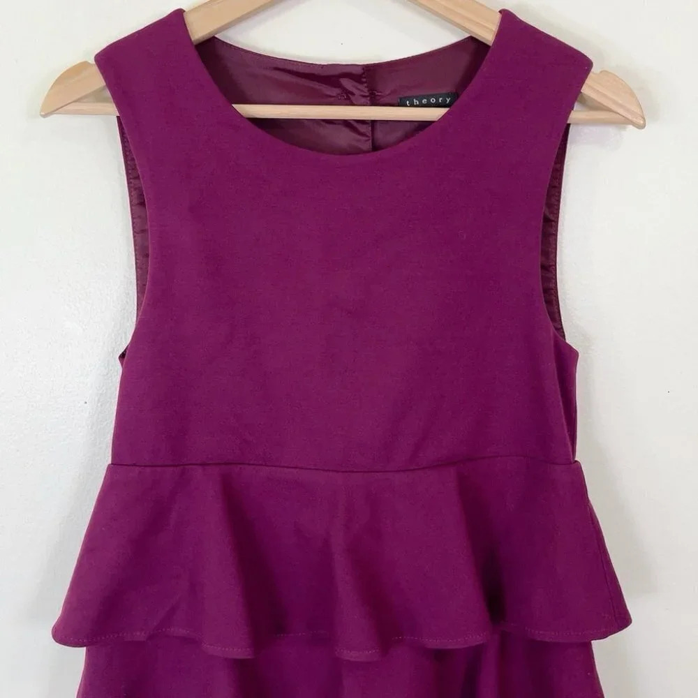 Theory Tiered Selma Sleeveless Mini Dress - Picture 3 of 13